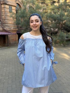 Туніка імітація двійки, блакитна клітина